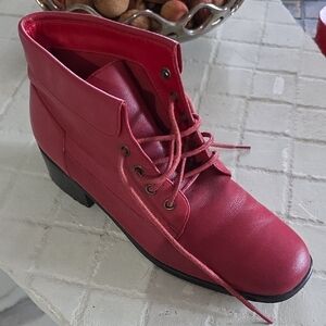 Coldwater Creek Red Lace Up Boots